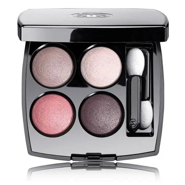 Chanel Les 4 Ombres Tissé Cambon quadra eyeshadow palette with four neutral shades, displayed in a sleek compact.