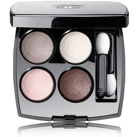Chanel Les 4 Ombres Quadra Eyeshadow 202 Tissé Camélia with four neutral shades in elegant packaging
