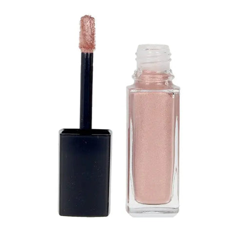 Chanel Ombre Première Laque Eyeshadow in 26 Quartz Rose, pink shimmering eyeshadow tube on a white background.