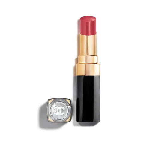 Chanel Rouge Coco Flash 82 Live lipstick in a sleek tube, showcasing vibrant coral color, by Jag Couture London New York.