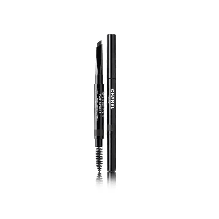 Chanel Stylo Sourcils Waterproof 812 Ebène eyebrow pencil by Jag Couture London, showing the sleek black packaging and product tip.