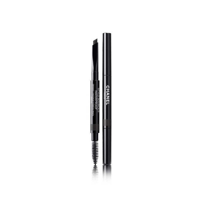 Chanel Stylo Sourcils Waterproof 812 Ebène brow pencil by Jag Couture London, showing the sleek black waterproof eyebrow pen.