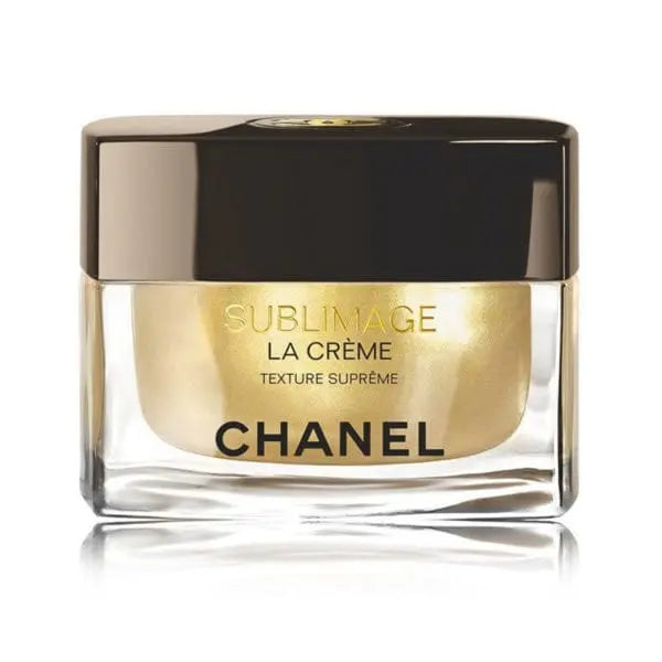 Chanel Sublimage La Crème Texture Suprême 50g jar, luxurious skincare cream with rich, smooth texture for radiant skin.