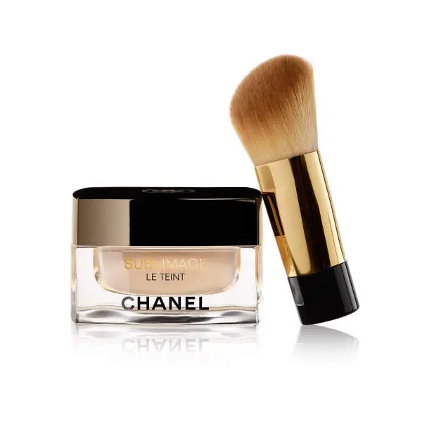 Chanel Sublimage Le Teint B20 Beige foundation bottle, 30ml, with sleek packaging and applicator visible.