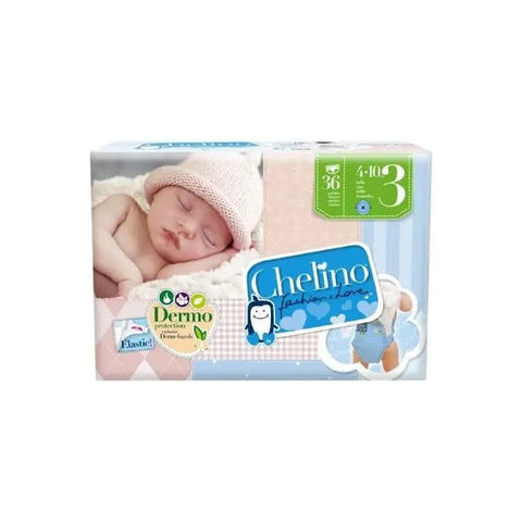 Chelino Fashion & Love Diaper T-3 by Jag Couture London New York, pack of 36 soft, absorbent baby diapers for comfortable protection.