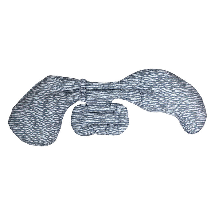 Chicco Boppy pregnancy pillow in navy, a full-body maternity pillow designed for comfort during pregnancy.