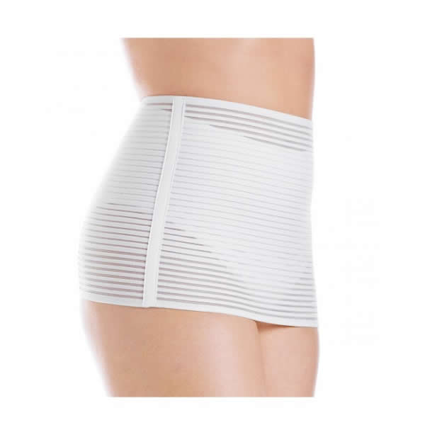 Chicco Mammy postpartum fascia in size S, featuring Velcro closure, shown in a natural pose on a plain background.