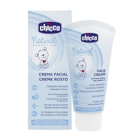 Chicco Natural Sensation face cream in a 50ml jar, designed for gentle skincare by Jag Couture London New York.