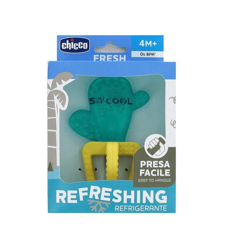 Chicco Refreshing Cactus Teether for 4 months+ by Jag Couture London New York, showing a colorful cactus-shaped teether for babies.