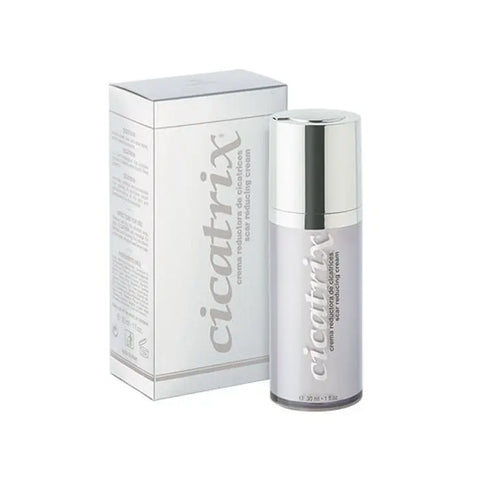 Jag Couture London New York Cicatrix Cream 30ml jar with white lid and sleek packaging, ideal for scar treatment.