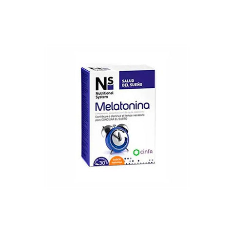 Jag Couture London New York Cinfa N+s Melatonin 30 tablets for sleep support, shown in bottle with label visible.