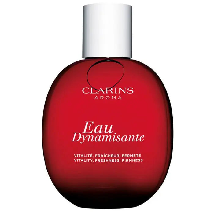Clarins Eau De Soin Eau Dynamisante 200ml, refreshing fragrance bottle with vibrant design, by Jag Couture London New York.