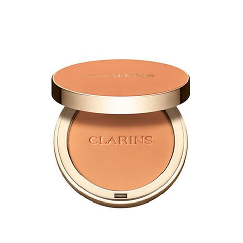Jag Couture London-New York Clarins Ever Matte Compact Powder in shade 05 Medium Deep, showing the closed compact with brand logo.