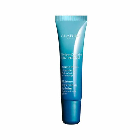 Clarins Hydra-Essentiel Moisture Replenishing Lip Balm in 15ml jar, featuring smooth, hydrating balm with a sleek packaging design.
