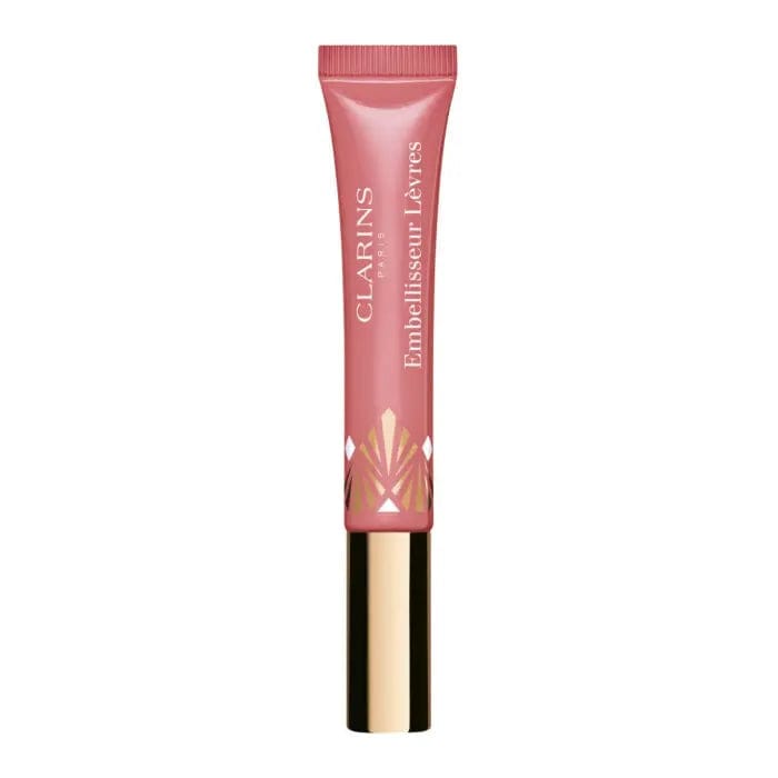 Clarins Instant Light Natural Lip Perfector in 19 Intense Smoky Rose, showing the lip gloss tube with pink shade and elegant packaging.