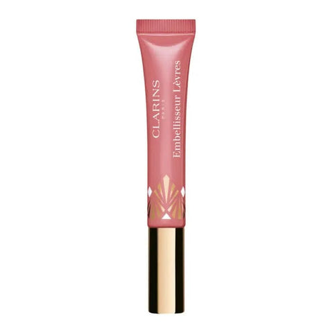 Clarins Instant Light Natural Lip Perfector in 19 Intense Smoky Rose, showing the lip gloss tube with pink shade and elegant packaging.