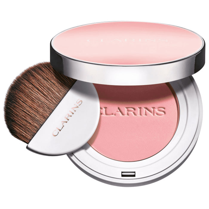 Clarins Joli Blush Blush 01 Cheeky Baby in a compact with soft pink powder, natural blush for a radiant cheek color.