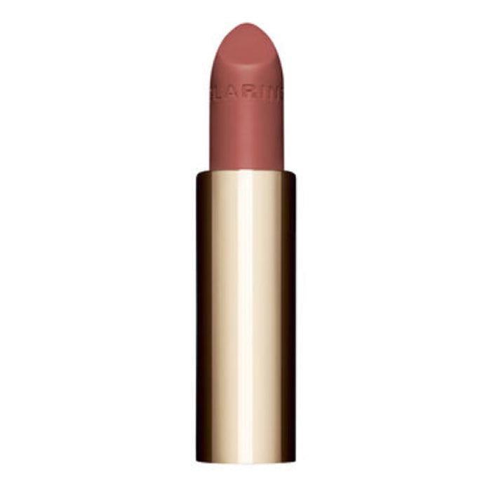 Clarins Joli Rouge Velvet La Recharge 705V Soft Berry lipstick in 3.5g with a smooth, velvety finish, displayed in a sleek case.