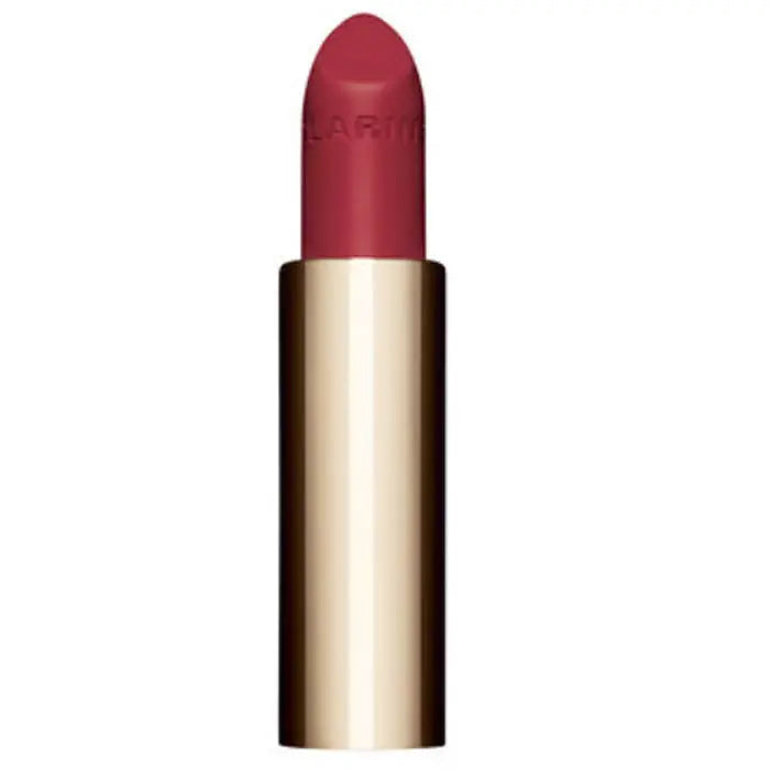 Clarins Joli Rouge Velvet La Recharge 732V Grenadine lipstick in 3.5g with vibrant red shade and sleek packaging.