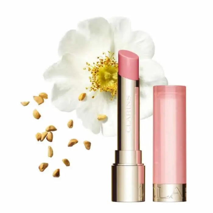 Clarins Lip Oil Balm 01 Pale Pink in 2.9g jar, featuring a smooth, glossy lip balm with a subtle pink tint, branded by Jag Couture London New York.