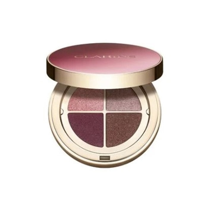 Clarins Ombre 4-Colour Eyeshadow Palette in Rosewood Gradation with four shades, 4.2g, featuring natural eye makeup colors.