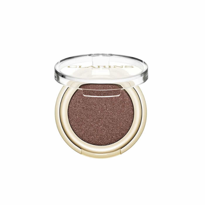 Clarins Ombre Skin 07 Satin Mocha eyeshadow in a sleek compact, featuring warm brown and mocha shades for a natural look.