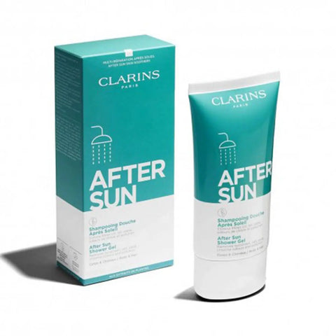 Clarins Para Después Del Sol gel de ducha para cuerpo y cabello en envase de 150ml, con fórmula refrescante y hidratante