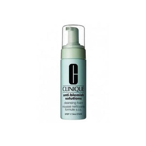Clinique Anti Blemish Solutions Cleansing Foam in 125ml bottle, designed for clear, refreshed skin with gentle cleansing.