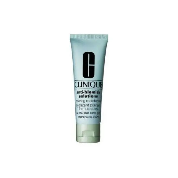 Clinique Anti Blemish Solutions Clearing Moisturizer in 50ml jar, featuring smooth texture and clear labeling, on a neutral background.