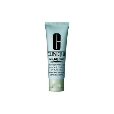 Clinique Anti Blemish Solutions Clearing Moisturizer in 50ml jar, featuring smooth texture and clear labeling, on a neutral background.