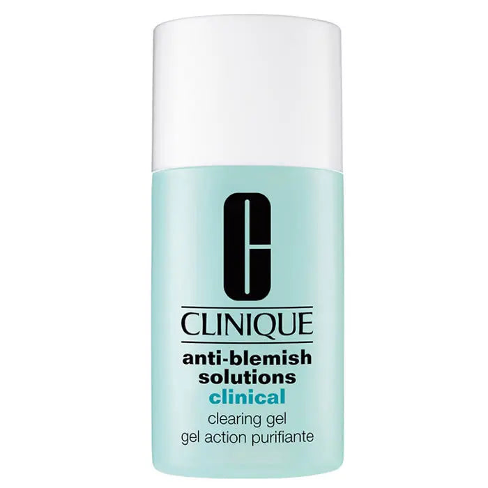 Clinique Anti Blemish Solutions Clinical Clearing Gel 30ml in a clear tube, designed for acne-prone skin.