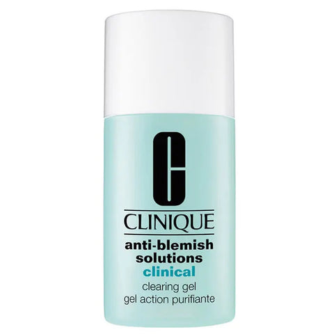 Clinique Anti Blemish Solutions Clinical Clearing Gel 30ml in a clear tube, shown with branding from Jag Couture London New York.