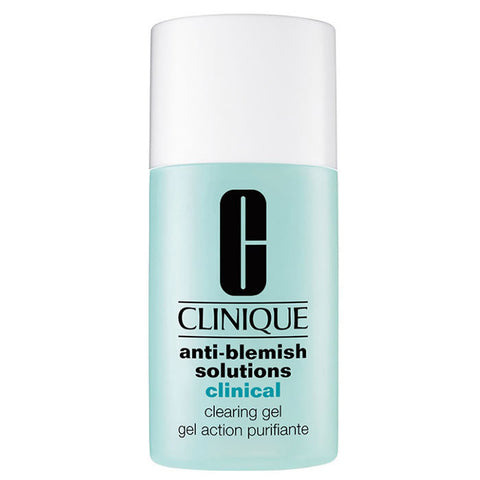 Clinique Anti Blemish Solutions Clinical Clearing Gel in 30ml bottle, designed to treat and reduce blemishes and acne.