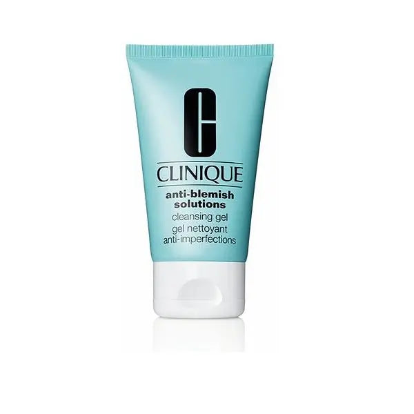 Clinique Anti Blemish Solutions Gel in 125ml bottle, featuring clear gel formula for acne-prone skin, by Jag Couture London - New York.