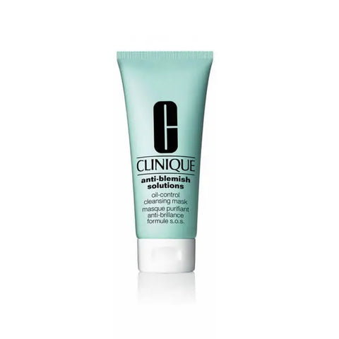 Clinique Anti Blemish Solutions Oil Control Cleansing Mask in 100ml jar, designed to reduce oil and blemishes, with a clean, smooth texture.