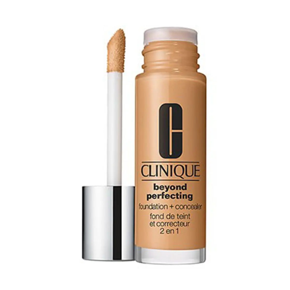Clinique Beyond Perfecting Foundation and Concealer in 16 Toasted, 30ml, with packaging showing the product and branding.