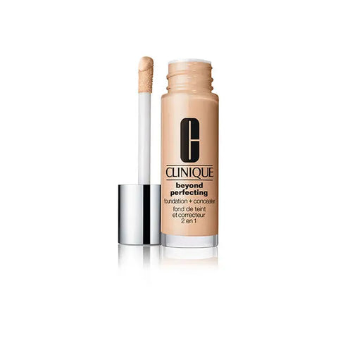Clinique Beyond Perfecting Foundation and Concealer Creamwhip in 30ml, featuring a sleek tube with applicator for flawless coverage