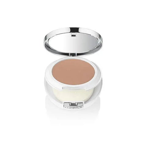 Clinique Beyond Perfecting Powder Foundation Concealer in shade 06 Ivory, with a compact open showing the powder inside.