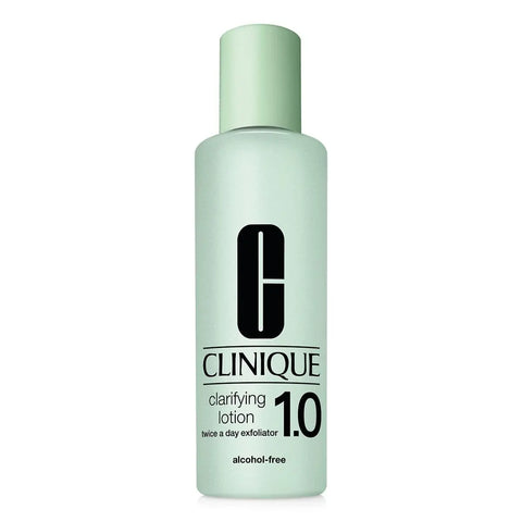 Clinique Clarifying Lotion 1.0 in a 200ml bottle, displayed with packaging from Jag Couture London New York.
