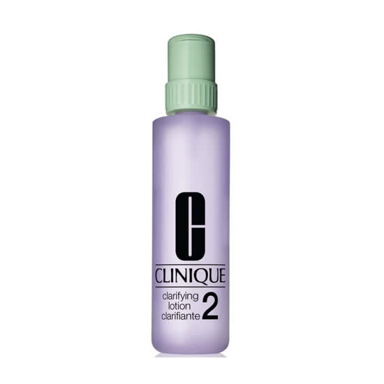 Clinique Clarifying Lotion 2 for dry and combination skin in a 487ml bottle, displayed with its packaging.