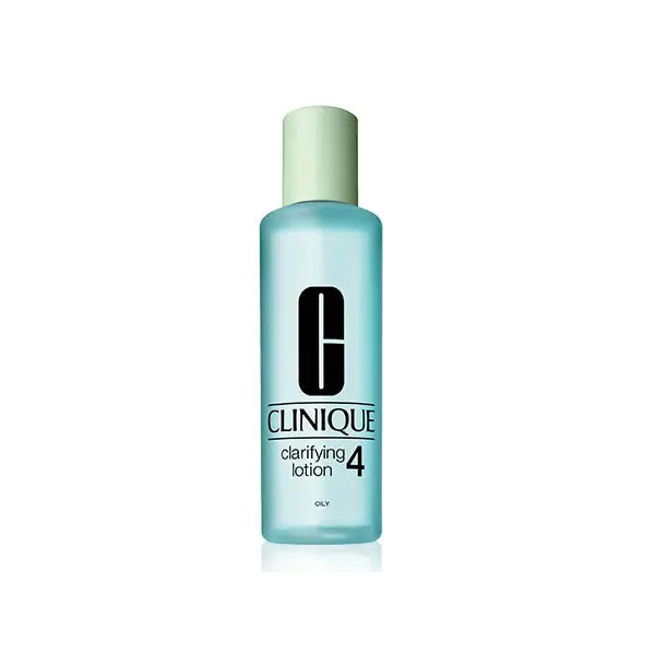 Clinique Clarifying Lotion 4 for oily skin, 200ml bottle, with toner and skincare product from Jag Couture London New York