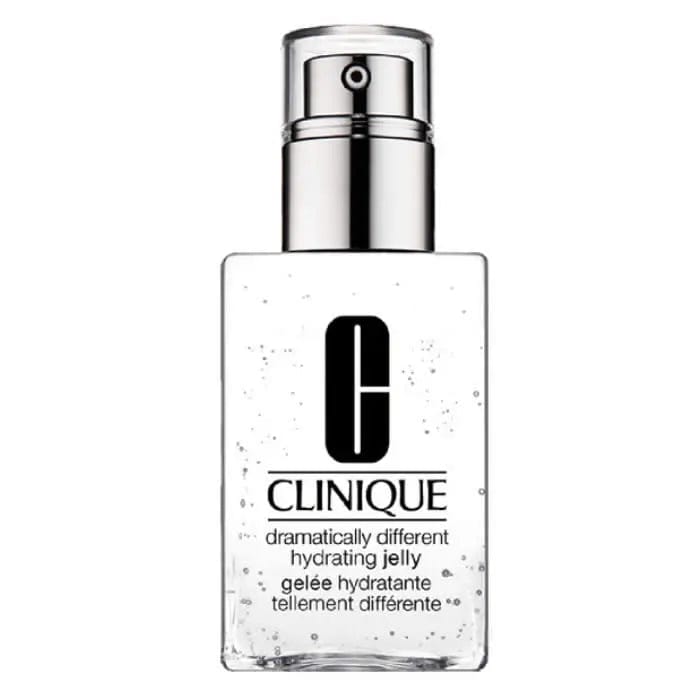 Clinique Dramatically Different Hydrating Jelly with anti-pollution formula in a 125ml jar, displayed with its packaging.