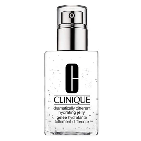 Clinique Dramatically Different Hydrating Jelly with anti-pollution formula in a 125ml jar, displayed with its packaging.