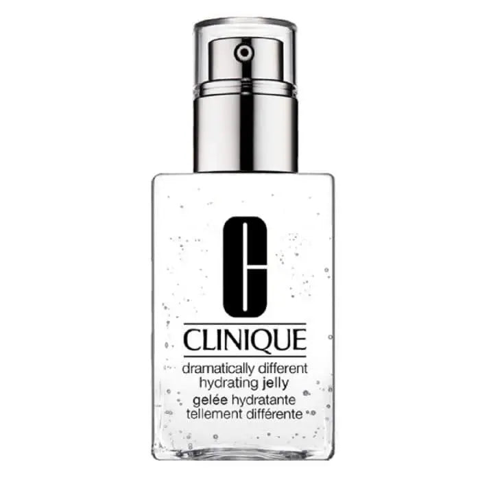 Clinique Dramatically Different Hydrating Jelly Anti-Pollution 125ml in a clear jar, with a smooth, gel-like texture.