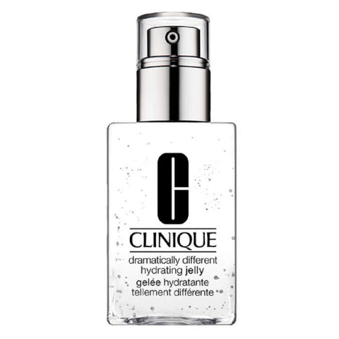Clinique Dramatically Different Hydrating Jelly anti-pollution moisturizer in 125ml jar, with a clear and smooth gel texture.