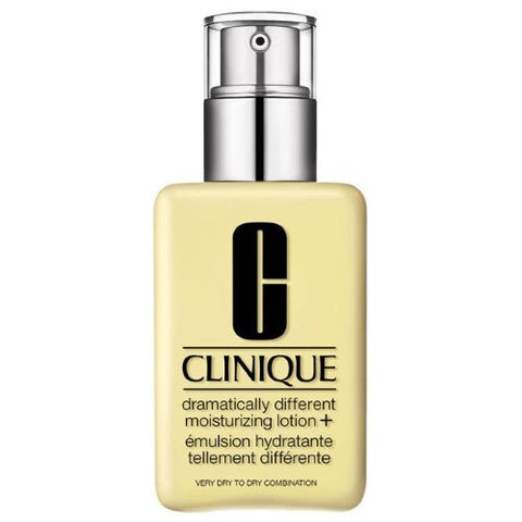 Clinique Dramatically Different Moisturizing Lotion in 125ml bottle, with the product label and transparent pump dispenser.
