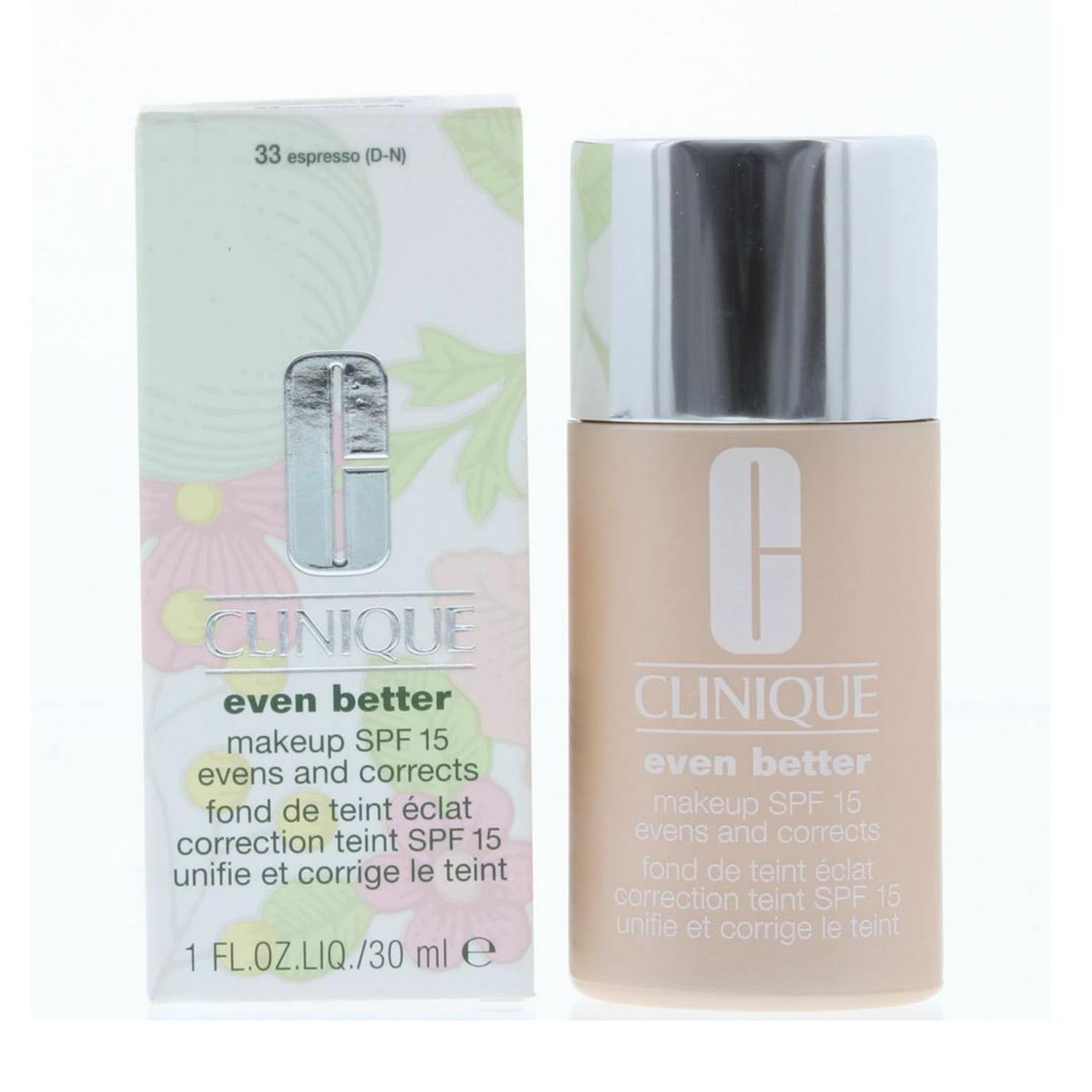 Clinique Even Better Base SPF 15 in shade CN126 Espresso, packaged in a single unit, displayed on a neutral background.
