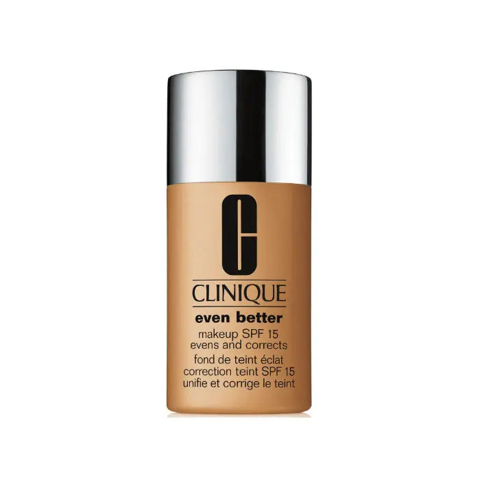 Clinique Even Better Make Up SPF 15 Deep Honey 30ml bottle, makeup foundation with sun protection, in sleek packaging.