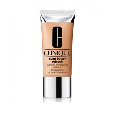 Clinique Even Better Refresh Makeup in WN76 Toasted Wheat, with smooth texture and warm beige shade, displayed on a makeup model.