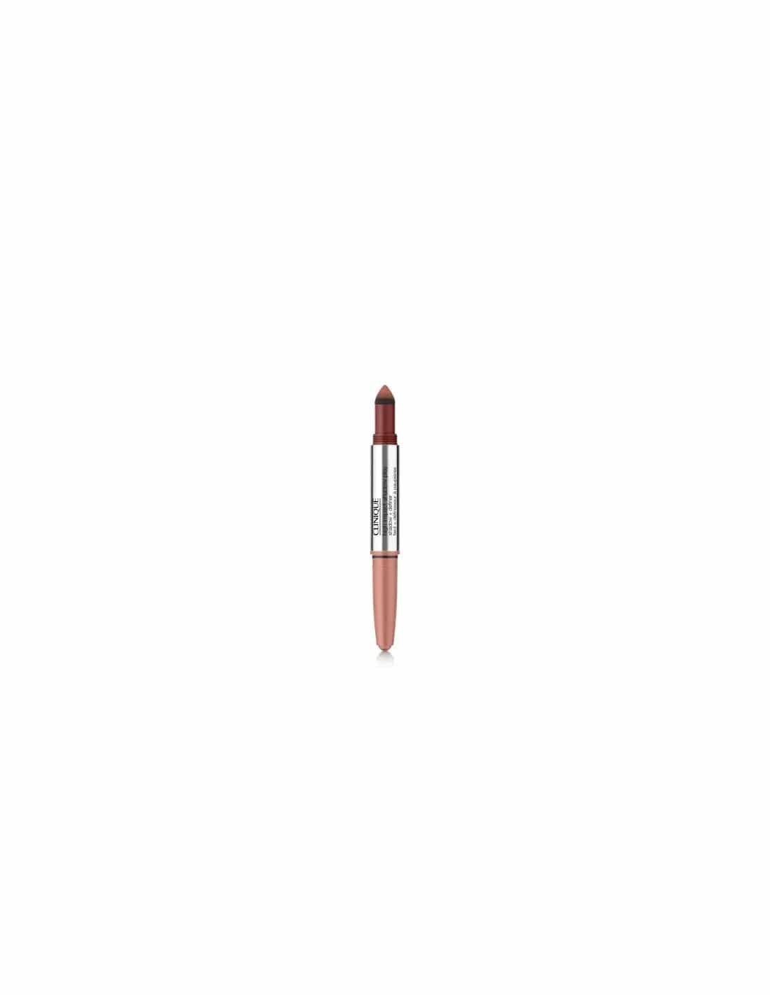 Clinique Hi Shadow Play Flame Ember eyeshadow in 4ml jar, showcasing warm, rich orange and brown tones for eye makeup.